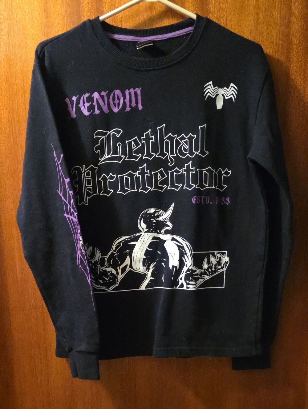 Marvel Venom Lethal Protector Black & Purple Crewneck Sweater
